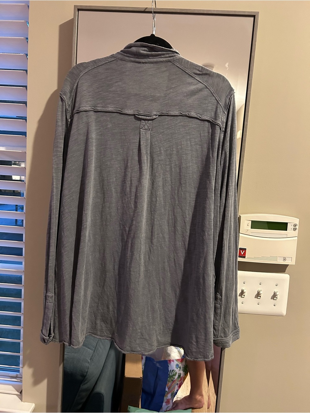 Free People Washed Slate Blue Button-Front Women’s Top Size XS - Picture 6 of 8